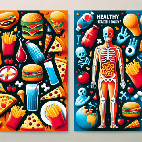 Poster Kreatif tentang Makanan Tidak Sehat dan Dampaknya pada Tubuh Anda