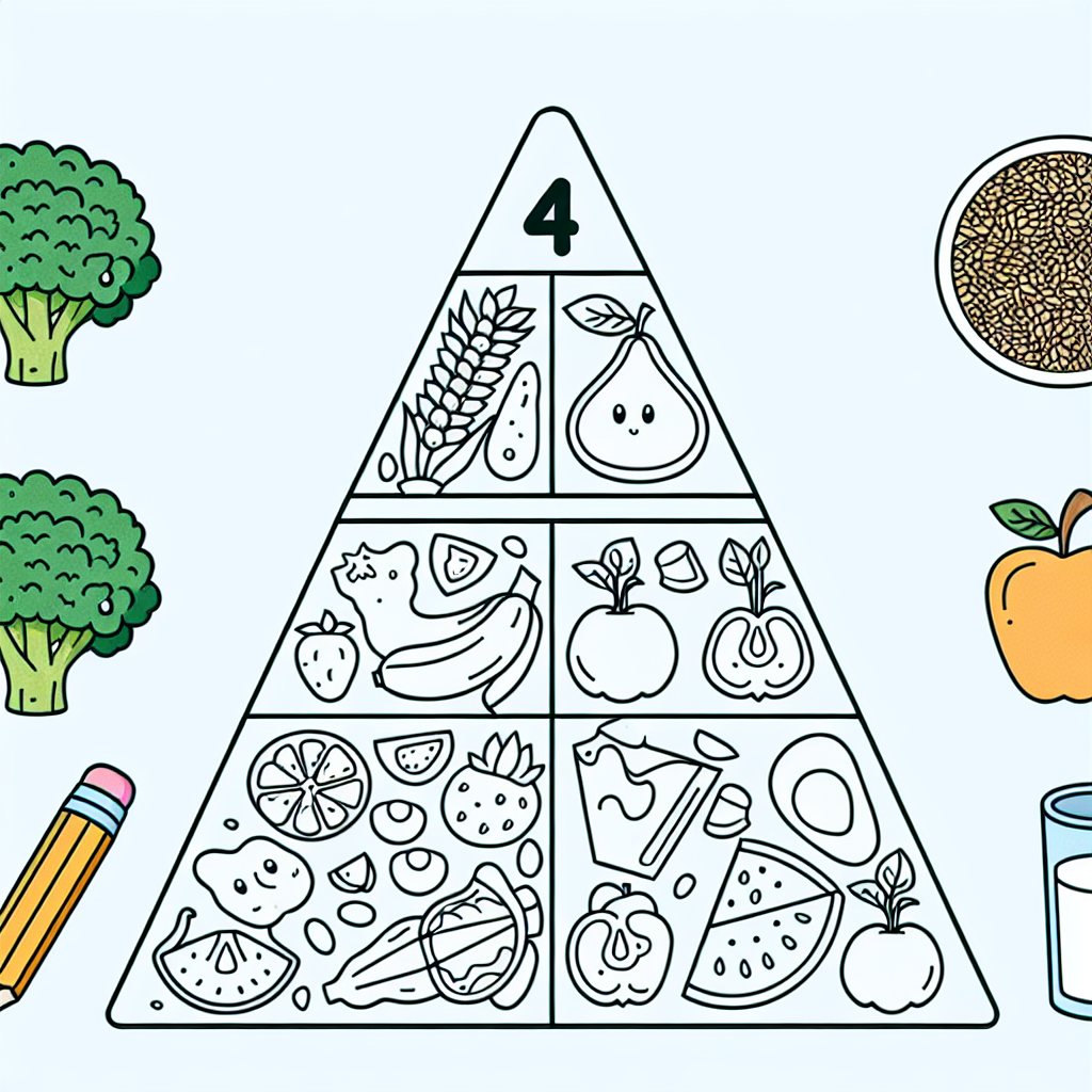 Sketsa Mewarnai Gambar Makanan 4 Sehat 5 Sempurna dalam Bentuk Kartun